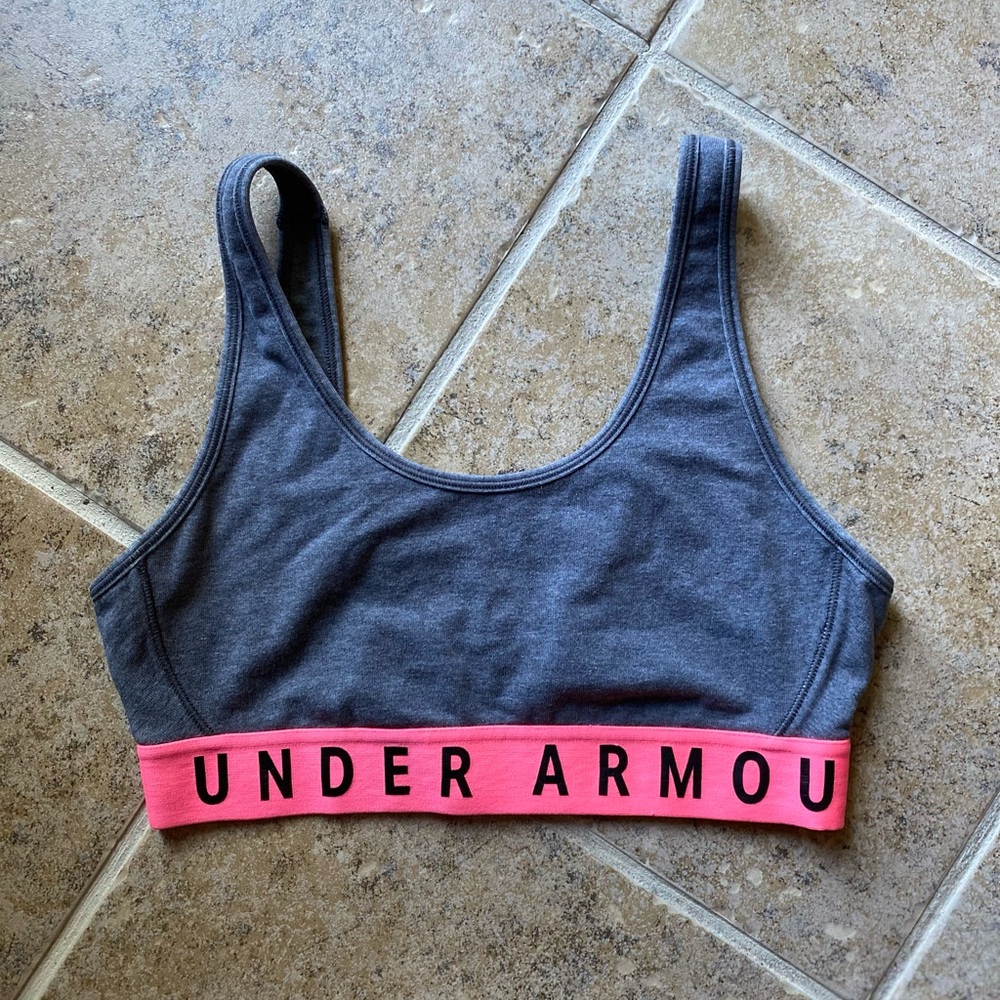 Under Armour - Gray & fuschia sports bra, Size: S